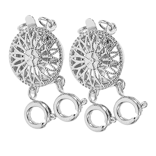 HOODANCOS 2 Stück Halskettentrenner schmuckherstellung schmuck machen Schmuckverlängerungen Bausatz Schließe schmuckgeschichteter verbinder Schmuck mehrschichtiger Verschluss Kupfer Silver von HOODANCOS