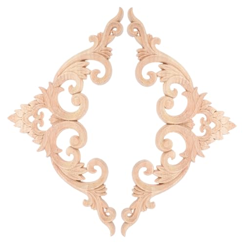 HOODANCOS 2 Stück Holz Applikationen Holzornamente Geschnitzte Holzverzierungen für Möbel und Türen Diy Holz Dekorationen Langlebig und Elegant HOODANCOS 2 Stück Holz Applikationen Holzornamente Geschnitzte Holzverzierungen für Möbel und Türen Diy Holz Dekorationen Langlebig und Elegant von HOODANCOS