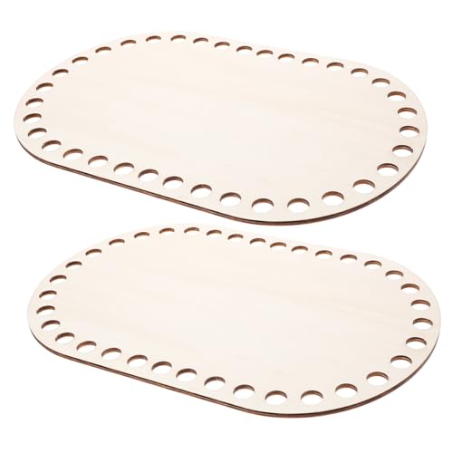 HOODANCOS 2 Stück Holz Bodenplatten für DIY Häkeltaschen Robuste und Kreative Basis zum Korbflechten für Anfänger und Fortgeschrittene für Designs und Bastelprojekte von HOODANCOS