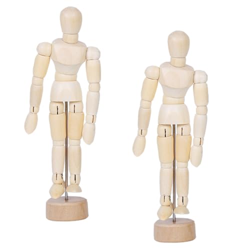 HOODANCOS 2 Stück Holz Gelenkpuppe Bewegliche Holzfiguren für Dekoration für Schreibtisch Zuhause und Bastelprojekte Gelenke mit Standfuß HOODANCOS 2 Stück Holz Gelenkpuppe Bewegliche Holzfiguren für Dekoration für Schreibtisch Zuhause und Bastelprojekte Gelenke mit Standfuß von HOODANCOS