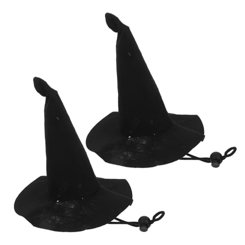 HOODANCOS 2 Stück Miniatur Hexenhüte für Haustiere und Puppen Diy Bastelzubehör für Dekorationen und Halloween Partys aus Weichem Vliesstoff Gefertigt für Kreative Displays von HOODANCOS
