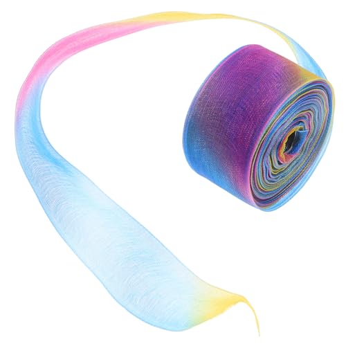 HOODANCOS 2 Stück Regenbogen Farbverlaufsband Vatertagsband Romantisches Band Verpackungsblume Organzaband Valentinstagsbänder Geschenkband Für Festliches Band Aus von HOODANCOS