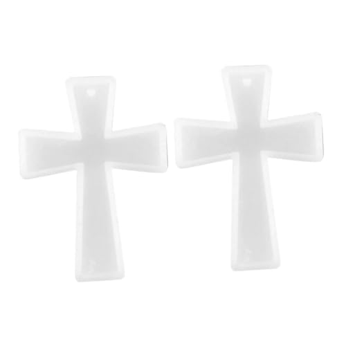 HOODANCOS 2 Stück Silikonform Kreuz Flexibel Langlebig für DIY Schmuck Gießform Epoxidharz Schlüsselanhänger Anhänger Basteln Silikon Gießform Kreuzform für Kreative Schmuckherstellung von HOODANCOS