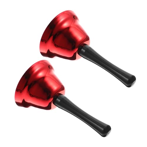 HOODANCOS 2 Stück Teiliges Weihnachts Handglocken aus Metall Ergonomischer Griff Vielseitig Einsetzbar als Tisch Service und Unterrichtsglocke Festliche Rote Farbe für Xmas Party und Dinner HOODANCOS 2 Stück Teiliges Weihnachts Handglocken aus Metall Ergonomischer Griff Vielseitig Einsetzbar als Tisch Service und Unterrichtsglocke Festliche Rote Farbe für Xmas Party und Dinner von HOODANCOS