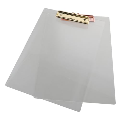 HOODANCOS 2 Stück Vielseitige Papierablage mit Stabilem Clip für Bürobedarf Leichte Kunststoffplatte für Einfaches Dokumentenmanagement von HOODANCOS