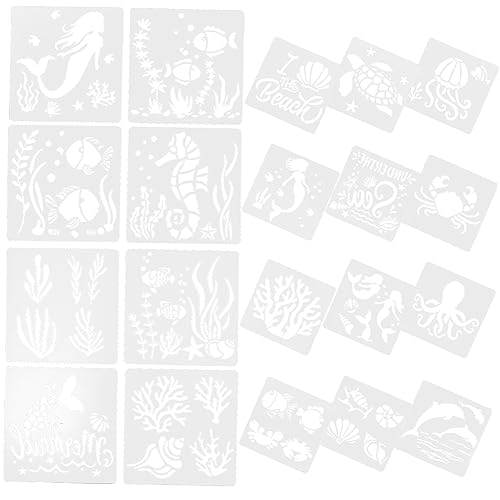 HOODANCOS 20 Blatt Wiederverwendbare Schablonen für Malerei Meeresbewohner Schablonen für Kreative Wanddekoration und DIY Projekte für Kunst und Handwerk HOODANCOS 20 Blatt Wiederverwendbare Schablonen für Malerei Meeresbewohner Schablonen für Kreative Wanddekoration und DIY Projekte für Kunst und Handwerk von HOODANCOS