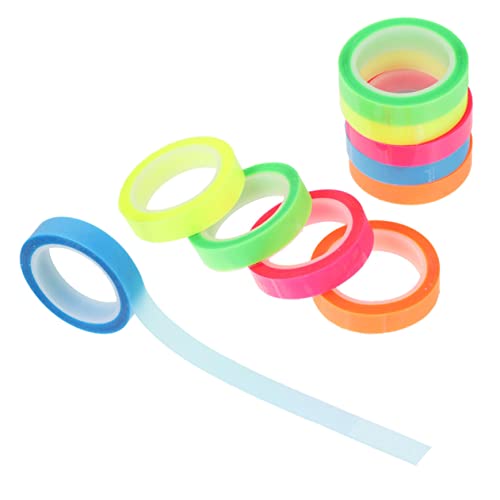 HOODANCOS 20 Rollen Durchsichtige Wasserabweisende Notizzettel Haftmarker Selbstklebende Lesetapes Bunten Farben Markieren und Lernen von HOODANCOS