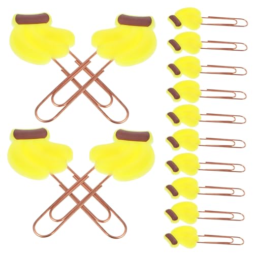 HOODANCOS 20 Stück Cartoon-Büroklammer Hinweisclip Karikatur nicht Mini-Büroklammer winzig büromaterial schreibutensilien Papierklammer-Banane Büroklammern Papierclip weiches Gummi Yellow HOODANCOS 20 Stück Cartoon-Büroklammer Hinweisclip Karikatur nicht Mini-Büroklammer winzig büromaterial schreibutensilien Papierklammer-Banane Büroklammern Papierclip weiches Gummi Yellow von HOODANCOS
