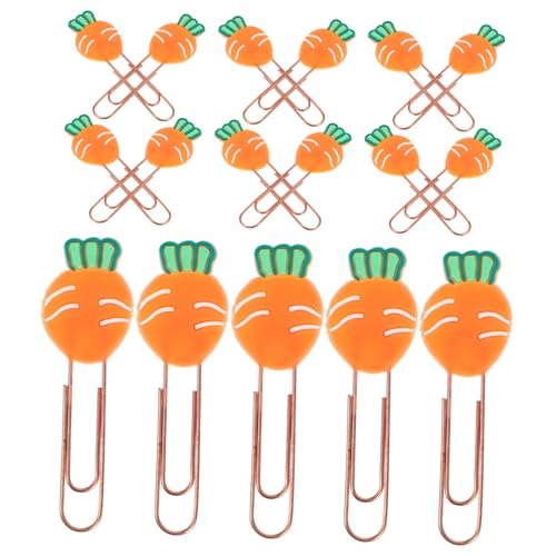 HOODANCOS 20 Stück Cartoon-büroklammer Dekorative Papierklammern Pastell Clip Dokumentieren Büroklammern Büro Büroklammern Süß Nicht Süße Büroklammern Thematisiert Klein Orange Weiches Gummi von HOODANCOS