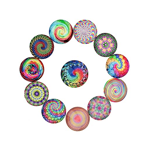 HOODANCOS 20 Stück DIY Sticker Patches Farbige Spiral Ethnische Muster für Schmuckherstellung für Armbänder Schlüsselanhänger und Kreative Bastelprojekte von HOODANCOS