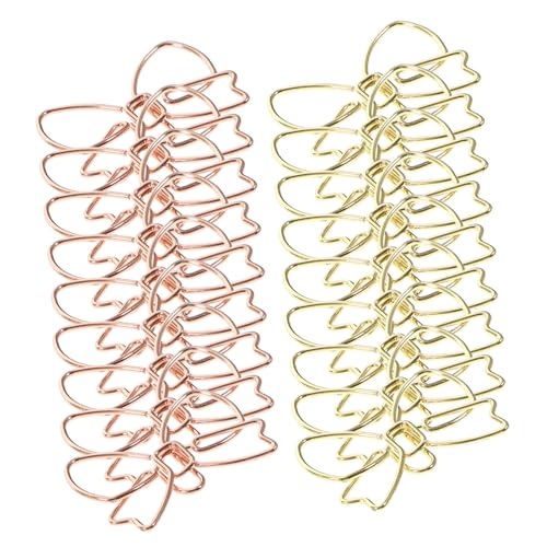 HOODANCOS 20 Stück Metall Büroklammern im Schleifen Design Kreative Papierklammern für Büro und DIY Rosa Gold und Goldene Farben für Notizen und Dokumente HOODANCOS 20 Stück Metall Büroklammern im Schleifen Design Kreative Papierklammern für Büro und DIY Rosa Gold und Goldene Farben für Notizen und Dokumente von HOODANCOS