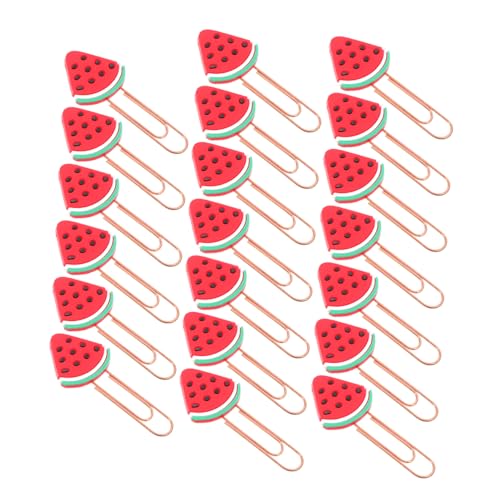 HOODANCOS 20 Stück Obst-Lesezeichen mehrfarbig Dekorative Papierklamme Büroklammern aus Obst kleine Büroklammern Dateiclips Büroklammern Büro weiches Gummi von HOODANCOS