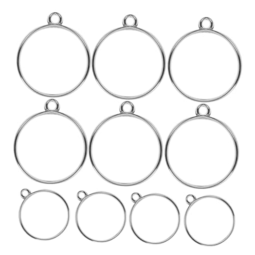 HOODANCOS 20 Stück Offene Rückseite Lünette Anhänger für Schmuckherstellung DIY Bastelzubehör Silber für Armbänder Ohrringe und Mehr von HOODANCOS