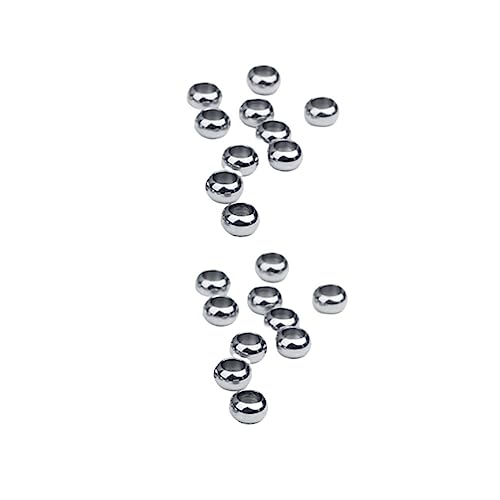 HOODANCOS 20 Stück Perlen Durchmesser Runde Spacer Beads für DIY Schmuck Armbänder Ohrringe Silber Loch von HOODANCOS