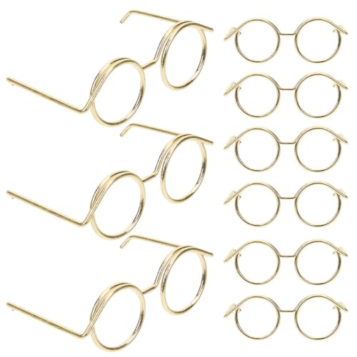 HOODANCOS 20 Stück Puppenbrillenrahmen für Puppen Kleiner Brille aus Metall Linsenloser Brillenrahmen für Puppen Ankleidezubehör Puppenhaus Dekoration für Kinder von HOODANCOS
