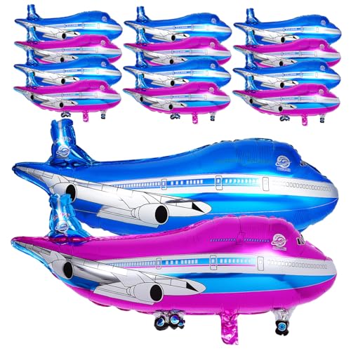 HOODANCOS 20 Stück Teiliges Flugzeug Farbenfrohe Aluminiumfolie Ballons für Kindergeburtstag Leichte Partydekoration Vielseitig Einsetzbar für Geburtstagsfeiern und Festliche Anlässe von HOODANCOS