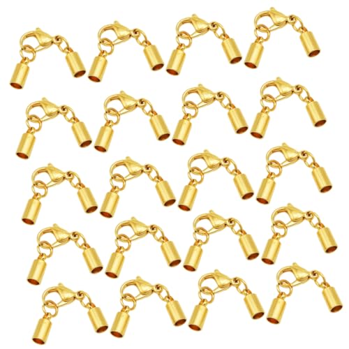 HOODANCOS 20 Stück Teiliges Lederband Verschluss Langlebiger Lobster Karabiner für Schmuckherstellung Loch Geeignet für Armbänder und Halsketten Einfacher DIY Schmuck Fastener in Gold HOODANCOS 20 Stück Teiliges Lederband Verschluss Langlebiger Lobster Karabiner für Schmuckherstellung Loch Geeignet für Armbänder und Halsketten Einfacher DIY Schmuck Fastener in Gold von HOODANCOS