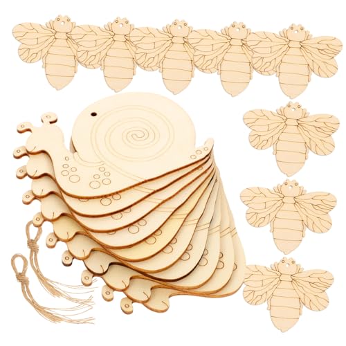 HOODANCOS 20 Stück Teiliges Naturbelassene Holz insektenornamente zum Bemalen DIY Hängende Holzdekorationen aus Robustem Holz Glatte Oberfläche für Basteln Partys und Kreative HOODANCOS 20 Stück Teiliges Naturbelassene Holz insektenornamente zum Bemalen DIY Hängende Holzdekorationen aus Robustem Holz Glatte Oberfläche für Basteln Partys und Kreative von HOODANCOS