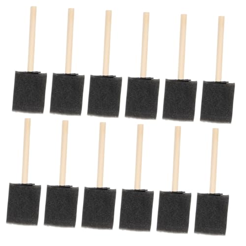 HOODANCOS 20 Stück Teiliges Schwammpinsel Holzgriff für DIY Malerei Schwamm Pinsel Ergonomisch Leicht zu Halten Vielseitig für Öl Acrylfarben für Basteln und Kunstprojekte von HOODANCOS