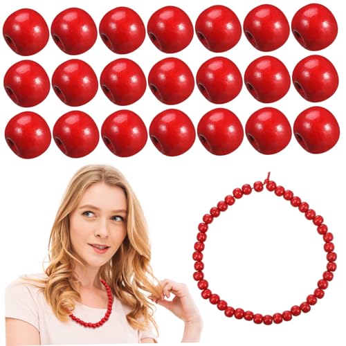 HOODANCOS 200 Stück Große Loch Holzperlen Farbige runde Spacer Perlen für Schmuckherstellung DIY Basteln Armband Halskette Zubehör HOODANCOS 200 Stück Große Loch Holzperlen Farbige runde Spacer Perlen für Schmuckherstellung DIY Basteln Armband Halskette Zubehör von HOODANCOS