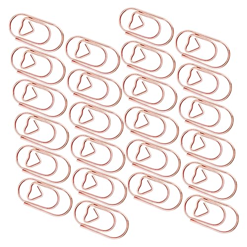 HOODANCOS 200 Stück Herzförmige Büroklammern aus Metall Mini Papierclips für Lesezeichen Deko und Organisation für Büro Zuhause und Bastelprojekteroségold von HOODANCOS