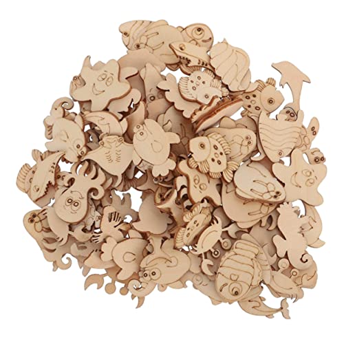 HOODANCOS 200 Stück Holz Tiere Diy Dekoration Unfertige Holzformen für Bastelarbeiten für Schulprojekte Partys und Hochzeiten von HOODANCOS