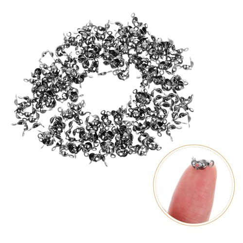 HOODANCOS 200 Stück Metall Bead Tips Crimp Verschlüsse für Schmuckherstellung Schwarz Doppelseitige Calotte Endkappen Flexibel Kombinierbar für DIY Armbänder und Halsketten Langlebige HOODANCOS 200 Stück Metall Bead Tips Crimp Verschlüsse für Schmuckherstellung Schwarz Doppelseitige Calotte Endkappen Flexibel Kombinierbar für DIY Armbänder und Halsketten Langlebige von HOODANCOS