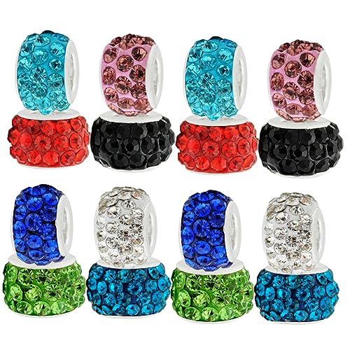 HOODANCOS 200 Stück Perlenarmbandzubehör Schmuck Abstandshalter Handwerk Strasssteine Armbänder ästhetisch Strass-Abstandsperlen Kristall -Strass -Spacer -Perlen Kupferplatte Zufällige Farbe von HOODANCOS