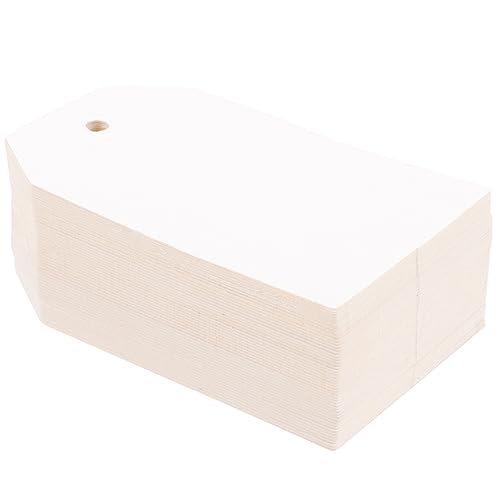 HOODANCOS 200 Stück Vintage Stil Papier Hängende Leere Etiketten Doppel Seitige Anhänger für Hochzeiten und Bastelprojekte Weiß Beschreibbar für Dekorationen und Persönliche Nachrichten von HOODANCOS