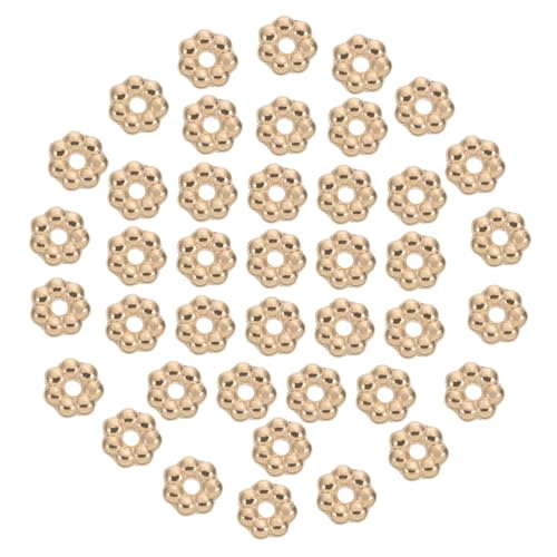 HOODANCOS 2000 Stück Blumenförmige Abs Kunststoffperlen Delicate Schmuckperlen für DIY Armbänder Halsketten Bastelperlen Kreative Bastelaccessoires Gold von HOODANCOS