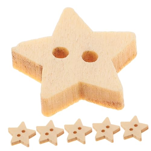 HOODANCOS 200Stücke Holzknöpfe im Stern Design Umweltfreundliche Knöpfe für Handwerk Scrapbooking und Kreative Projekte von HOODANCOS