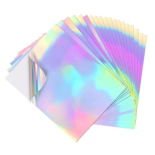 HOODANCOS 20Blätter Holografische DIY Papieraufkleber Selbstklebend für Bastelprojekte und Kreative Dekorationen pro Packung von HOODANCOS