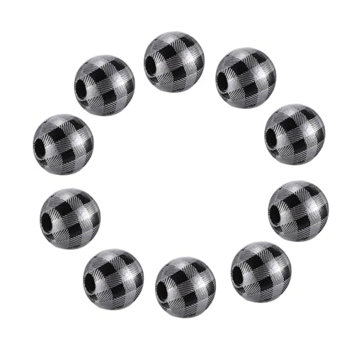 HOODANCOS 20Stücke Holzperlen mit Karomuster für DIY Schmuckherstellung Dekorative Spacer Perlen für Armbänder Halsketten und HOODANCOS 20Stücke Holzperlen mit Karomuster für DIY Schmuckherstellung Dekorative Spacer Perlen für Armbänder Halsketten und von HOODANCOS