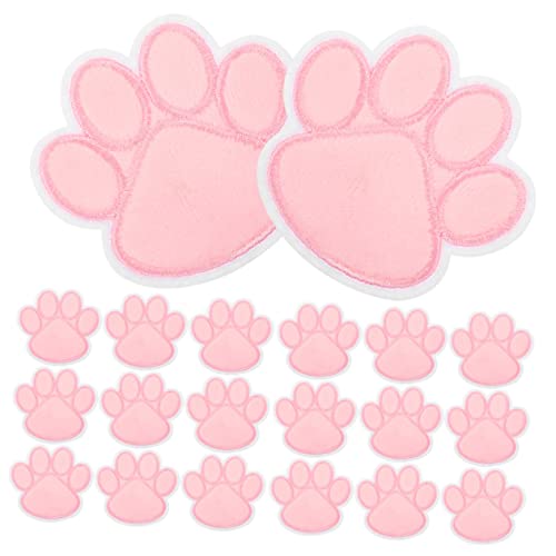 HOODANCOS 20Stücke Hundepfoten Stickpatches für Kleidung und Rucksack Aufbügelbare Applikationen für DIY Nähprojekte Zubehör für Bastelarbeiten und Designs von HOODANCOS