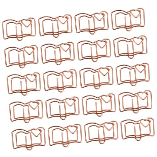 HOODANCOS 20Stücke Lesezeichen Clips Buchform Hochwertige Büroklammern für Notizen Fotos Visitenkarten Stilvolle Deko und Geschenkidee für Büro und Schule von HOODANCOS