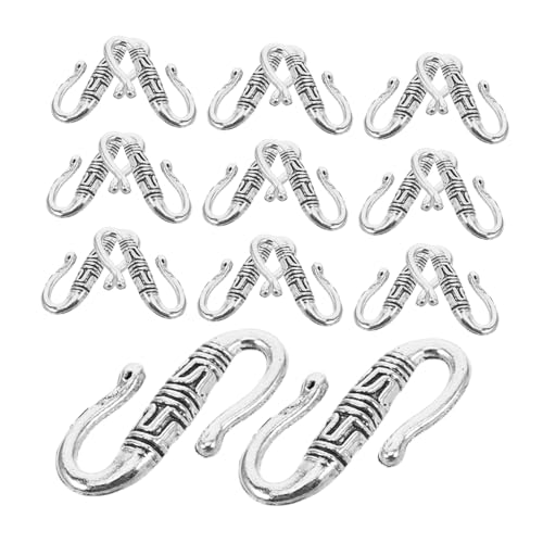 HOODANCOS 20Stücke S Hakenverschluss Retro Schmuckverschlüsse Tibetischem Silber für DIY Armbänder und Leicht und Langlebig von HOODANCOS