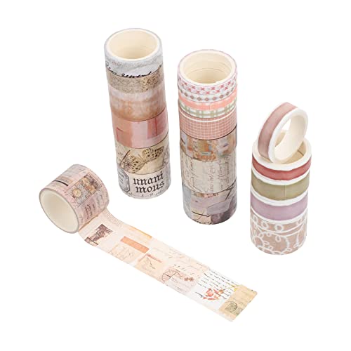 HOODANCOS 20Stücke Teiliges Vintage Washi Tape DIY Scrapbook Materialien Klebebänder für Planer und Handarbeiten Dekorative Aufkleber für Journals und von HOODANCOS