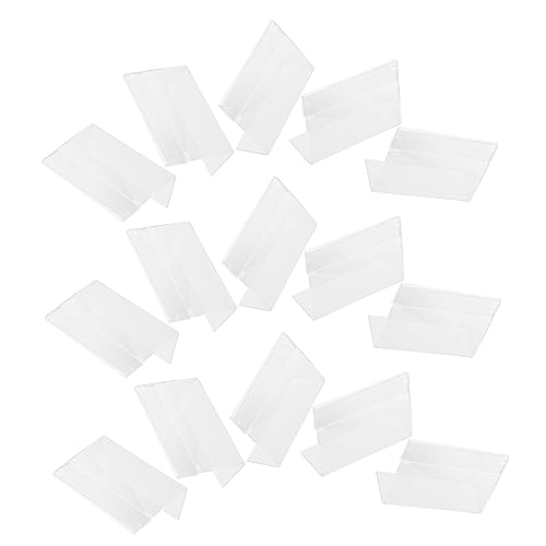 HOODANCOS 20Stücke Transparent Acryl Preisschildhalter Form für Etiketten für Restaurants Supermärkte Messen mit Stabiler Basis und Einfacher Handhabung von HOODANCOS