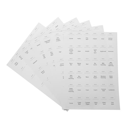 HOODANCOS 216 Stück Wasserdichtes Und Öldichtes Etikett Aufkleber Für Gewürzgläser Veranstalter Kochen Aufkleber Für Gewürzflaschen Backen Name Klein Weiß Pvc Selbstklebend von HOODANCOS