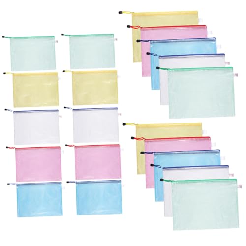 HOODANCOS 24 Stück Aktenhalter Aufbewahrungstasche für Dokumente Netztasche mit Reißverschluss Dateiorganisator Inhaber von Büroakten Filet reisen Dateibeutel Dokument-Organizer-Tasche PVC HOODANCOS 24 Stück Aktenhalter Aufbewahrungstasche für Dokumente Netztasche mit Reißverschluss Dateiorganisator Inhaber von Büroakten Filet reisen Dateibeutel Dokument-Organizer-Tasche PVC von HOODANCOS