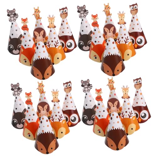 HOODANCOS 24 Stück Tier Themen Papier Hüte für Geburtstagsfeiern Elastische Bänder Tierkostüm Accessoires Eye Catching Party Kopfbedeckung Dschungel Design für Unvergessliche Feiern HOODANCOS 24 Stück Tier Themen Papier Hüte für Geburtstagsfeiern Elastische Bänder Tierkostüm Accessoires Eye Catching Party Kopfbedeckung Dschungel Design für Unvergessliche Feiern von HOODANCOS