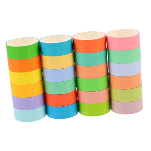 HOODANCOS 24Rollen Washi Tape Klebeband Bunten Farben DIY Scrapbooking und Dekoration Zubehör für Notizbücher und Projekte von HOODANCOS