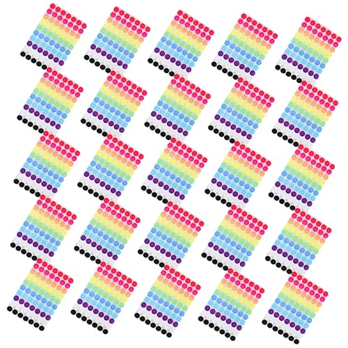 HOODANCOS 25 Blatt Bunte Punktaufkleber Runde Etiketten für Vielseitige Kennzeichnung Selbstklebende Farbmarkierungen für Büro und DIY Projekte Blatt von HOODANCOS