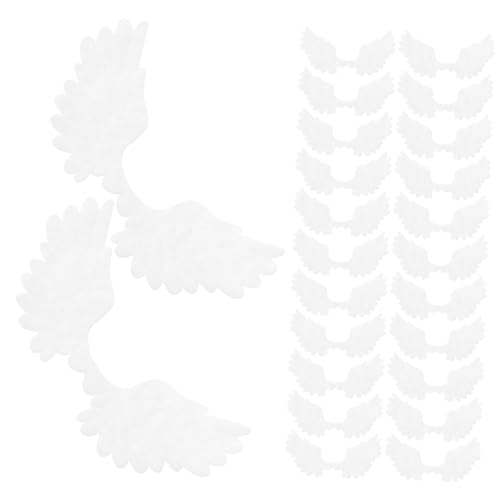 HOODANCOS 25Stücke DIY Engelsflügel Aufnäher für Kleidung Kostümapplikationen Filzmaterial Hautfreundlich für Hüte und Accessoires Elegantes Design für Bastelprojekte von HOODANCOS