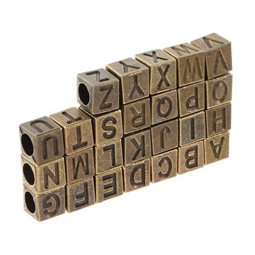 HOODANCOS 26 Stück Vintage Buchstabenperlen für Diy Schmuckherstellung Quadratische Buchstabenperlen mit Großem Loch für Armbänder und Kreative Bastelprojekte HOODANCOS 26 Stück Vintage Buchstabenperlen für Diy Schmuckherstellung Quadratische Buchstabenperlen mit Großem Loch für Armbänder und Kreative Bastelprojekte von HOODANCOS