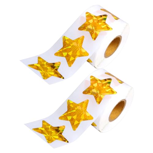 HOODANCOS 2Rollen Dekorative Stern Aufkleber Multifunktionale Geschenketiketten für Verpackungen und Partys für DIY Projekte und Feiertagsgeschenke von HOODANCOS