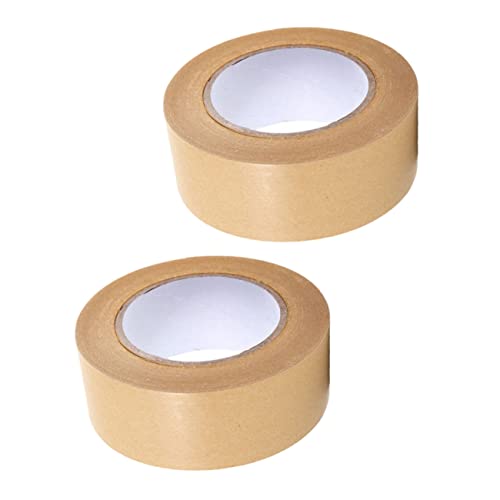 HOODANCOS 2Rollen Hochwertiges Kraftpapier Klebeband Wasserdichtes Verpackungsband für Haushaltsanwendungen Hochviskos und Einfach zu Reißen von HOODANCOS