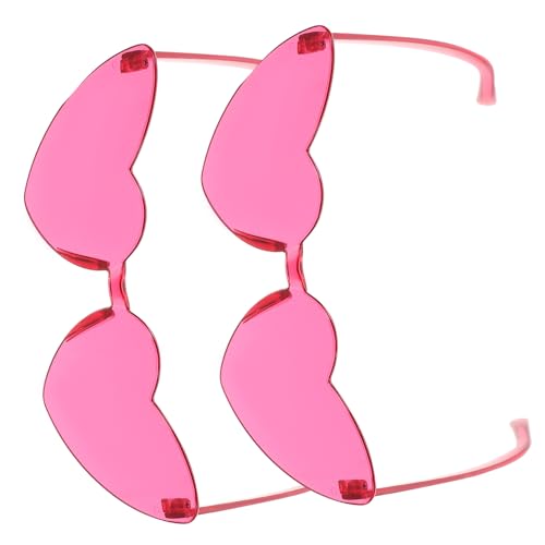 HOODANCOS 2Stücke Herzförmige Randlose Sonnenbrille Lustige Dekorative Brille für Partys Karneval und Outdoor Aktivitäten PC Leicht und Hautfreundlich HOODANCOS 2Stücke Herzförmige Randlose Sonnenbrille Lustige Dekorative Brille für Partys Karneval und Outdoor Aktivitäten PC Leicht und Hautfreundlich von HOODANCOS