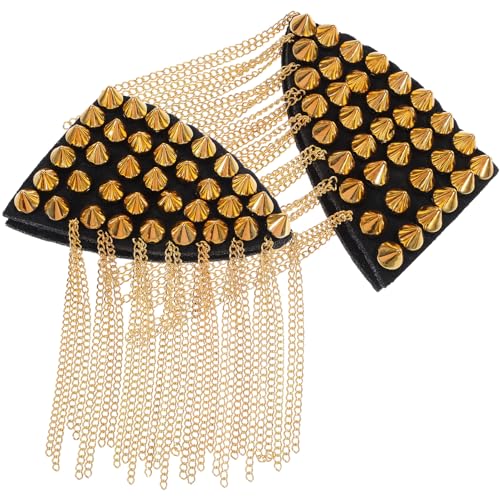 HOODANCOS 2Stücke Quaste Epauletten Dekorative Schulterklappen mit Nieten für Kostüme Vintage Style Goldene Fransen für Männer und Frauen für Bühnenaufführungen HOODANCOS 2Stücke Quaste Epauletten Dekorative Schulterklappen mit Nieten für Kostüme Vintage Style Goldene Fransen für Männer und Frauen für Bühnenaufführungen von HOODANCOS