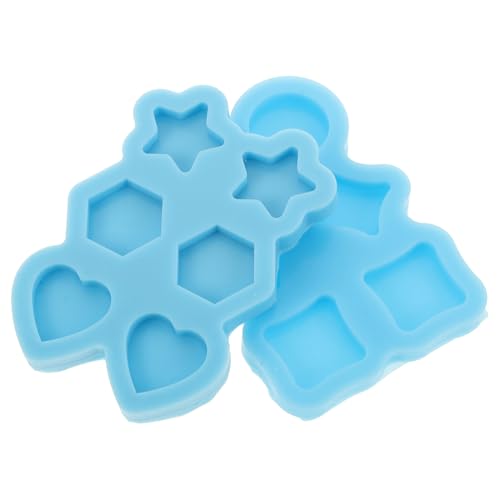 HOODANCOS 2Stücke Silikonformen für Epoxidharz Sternform Herzform Quadratische Runde Mini Harzformen für DIY Ohrschmuck Anfängerfreundlich Einfach zu Lösen Tragbar von HOODANCOS